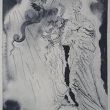 Salvador Dali: Divine Comedy, The Black Devil, signed engraving