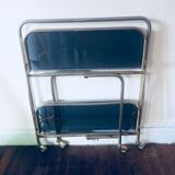 70's foldable metal and glass rolling service