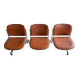 Vintage 3-seater bench for waiting room from the 1970s.