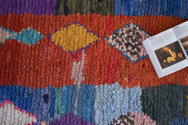 Carpet Moroccan Boucherouite 240 cm x 90 cm