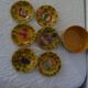 Dessert set salad bowl and 6 plates 541023 fruits barbotine sarreguemines
