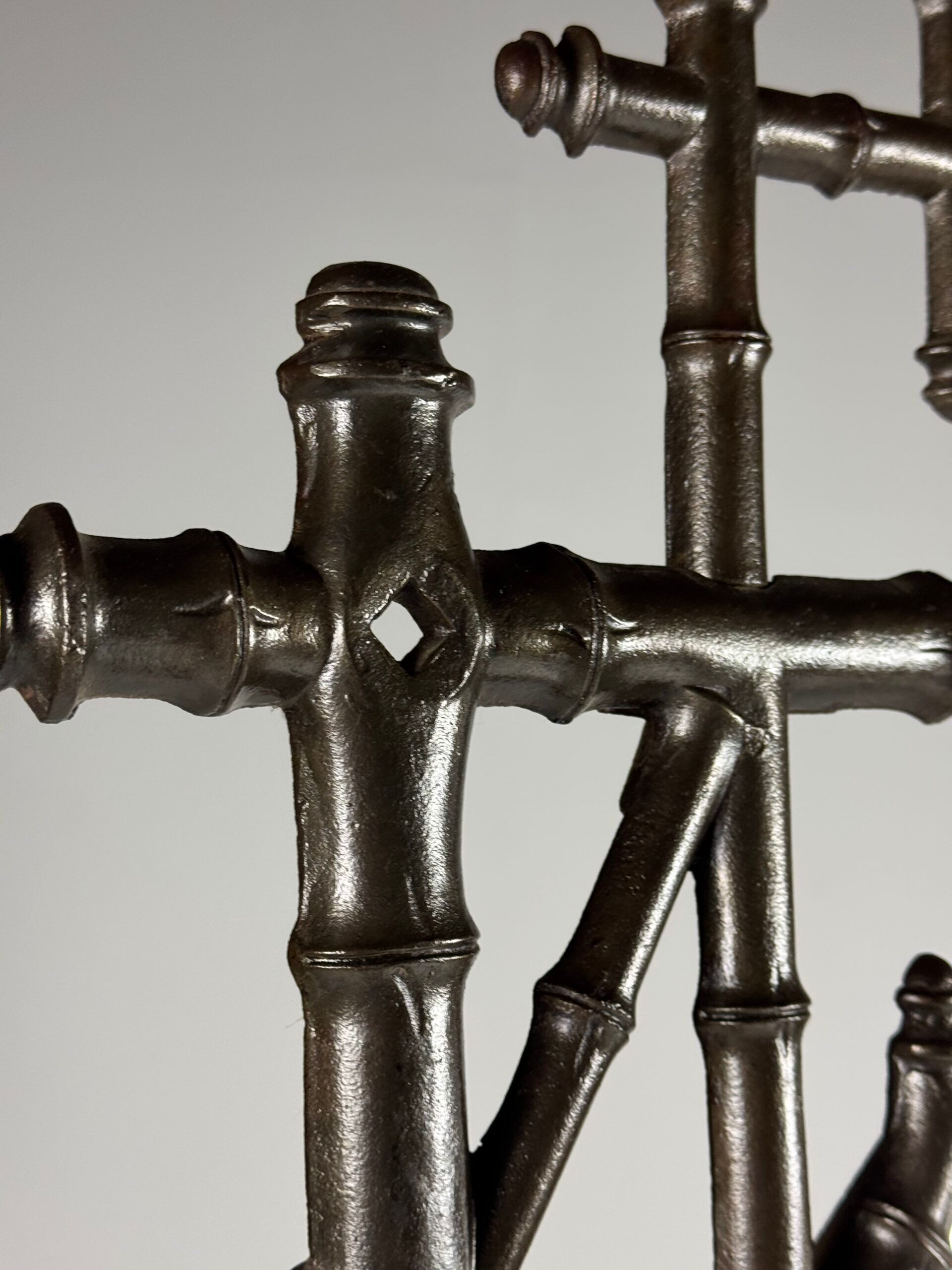 Faux bamboo coat rack cast iron ca. 1890