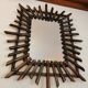 Bamboo mirror and vintage rattan 70s (60x50cm)