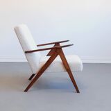 1960 model B 310 var mid century chair in ivory boucle