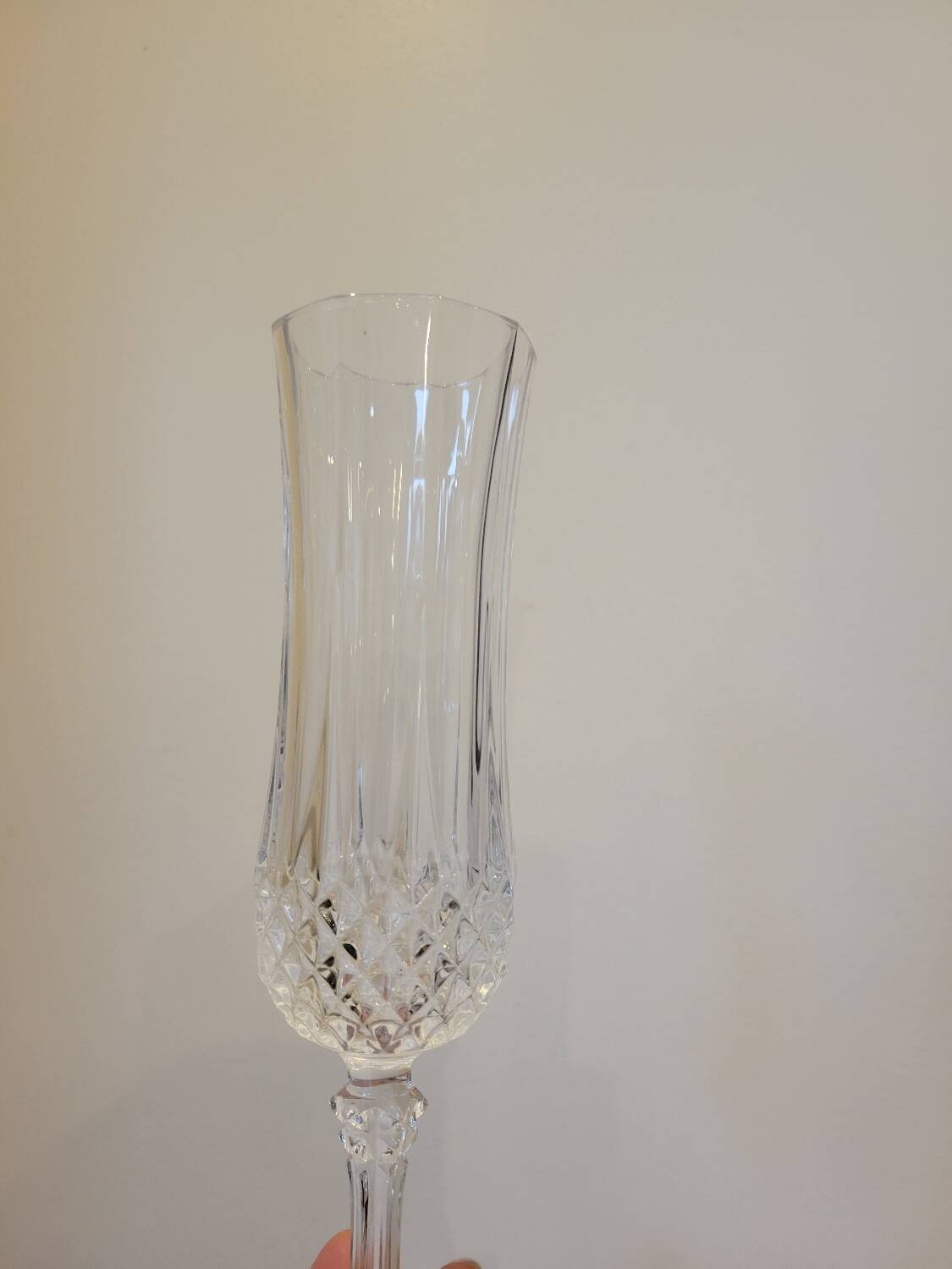 9 crystal champagne flutes from Arques model Longchamp