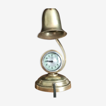 Vintage lamp clock in brass 50s brand dep