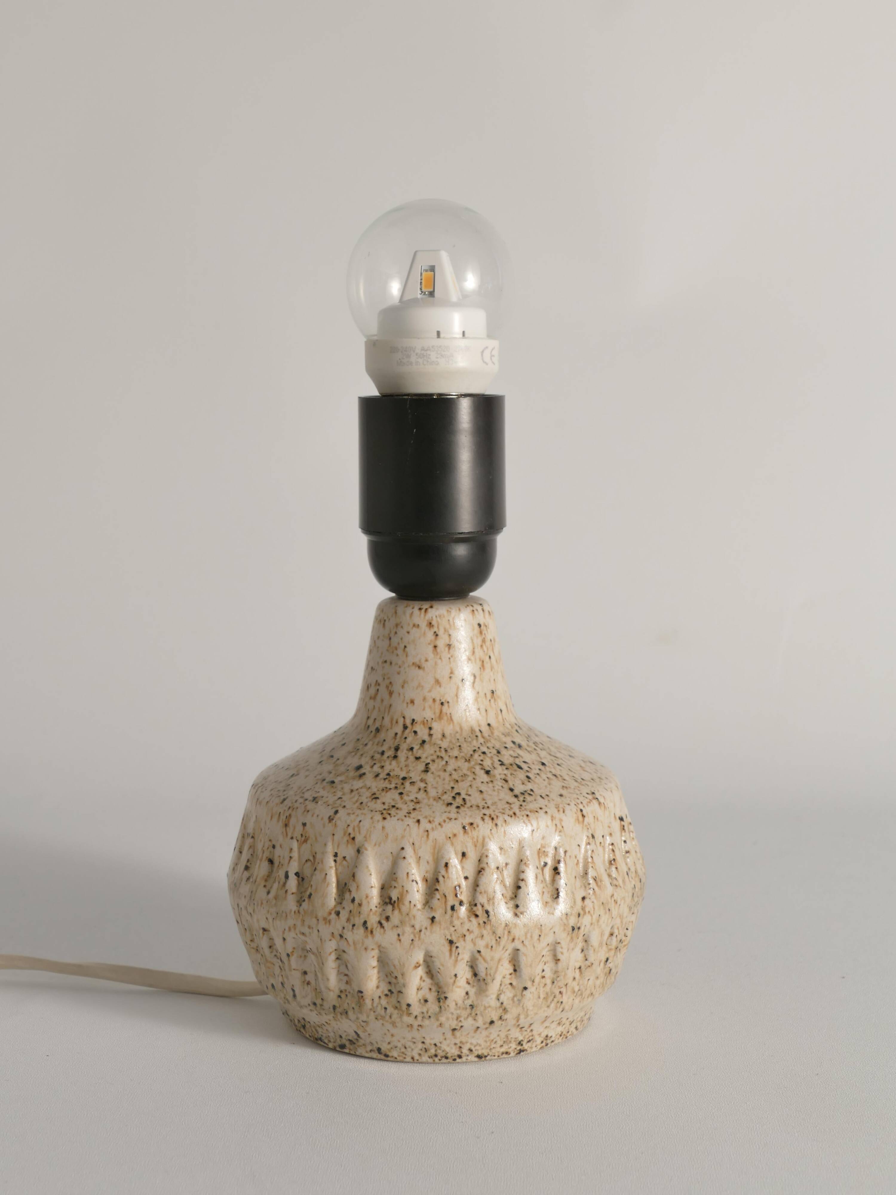 Mid-Century Modern Brown Speckled Stoneware Table Lamp by EGO, Sweden 1960s