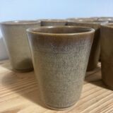 Set of 8 Digoin stoneware cups