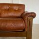 Mid-century vintage Scandinavian leather lounge chair in cognac brown leather