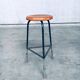 Set of Industrial Green Tripod Stool Set, Belgium, 1950s