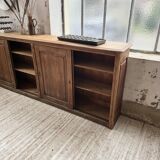 XL oak workshop sideboard with sliding doors from 1900