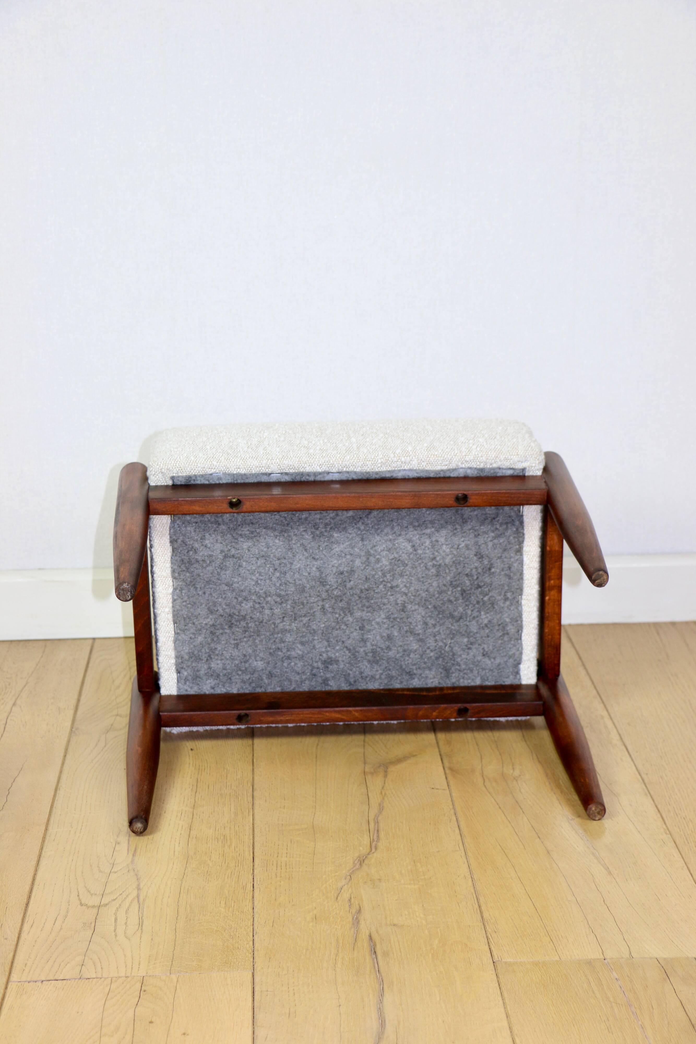 Edmund Homa stool, cream ivory white boucle seat - 2 pieces available