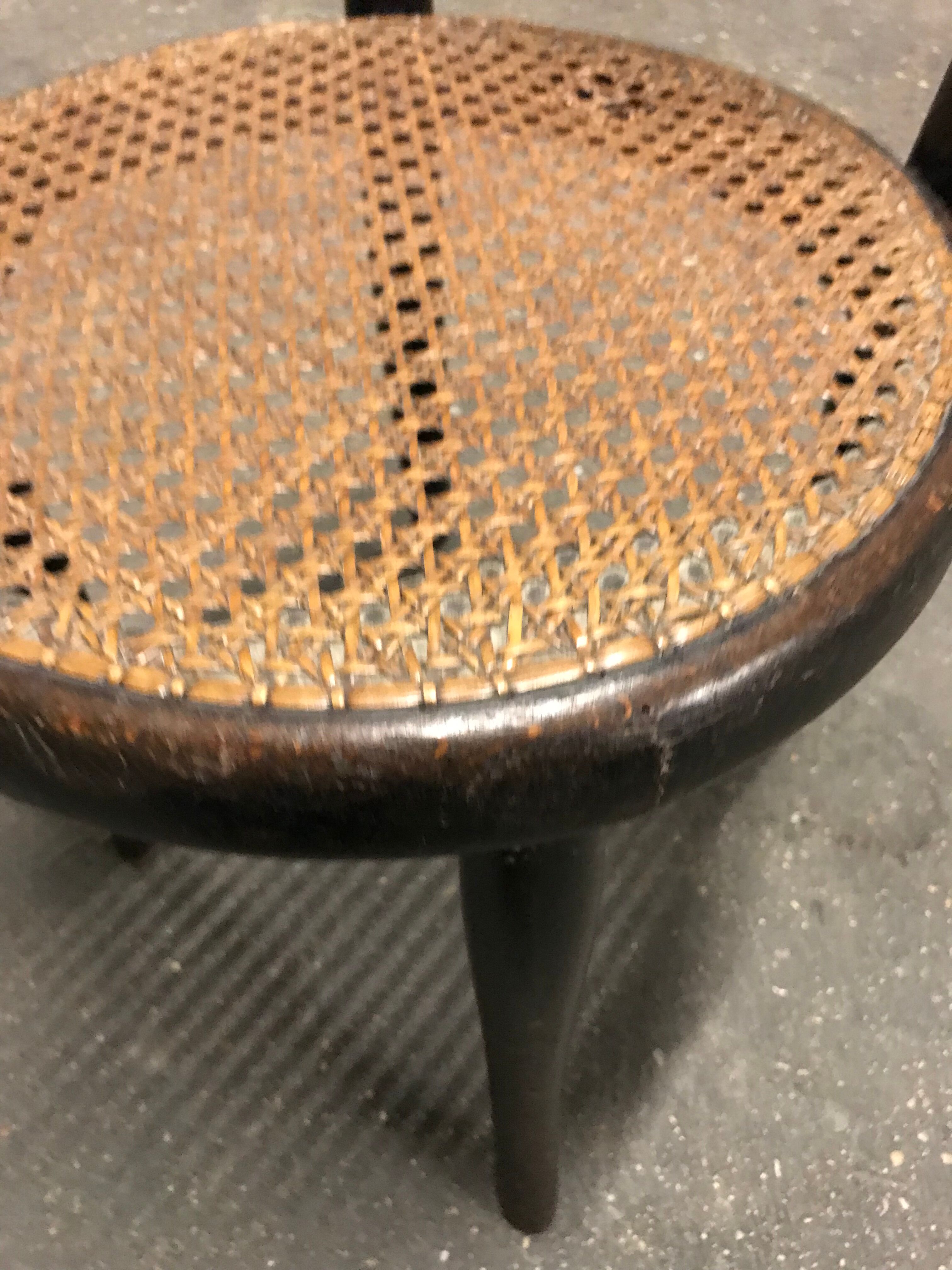 Tuna kid's chair and vintage black wood caning