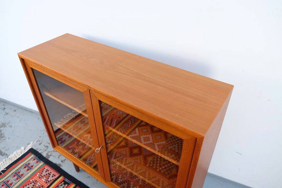 Commode vitrine WK style années 60, en teck, vintage rétro.