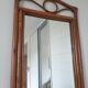 Vintage rattan entryway mirror