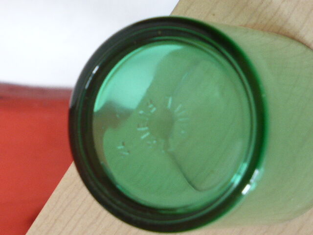 6 glasses of vintage green glass water 1970