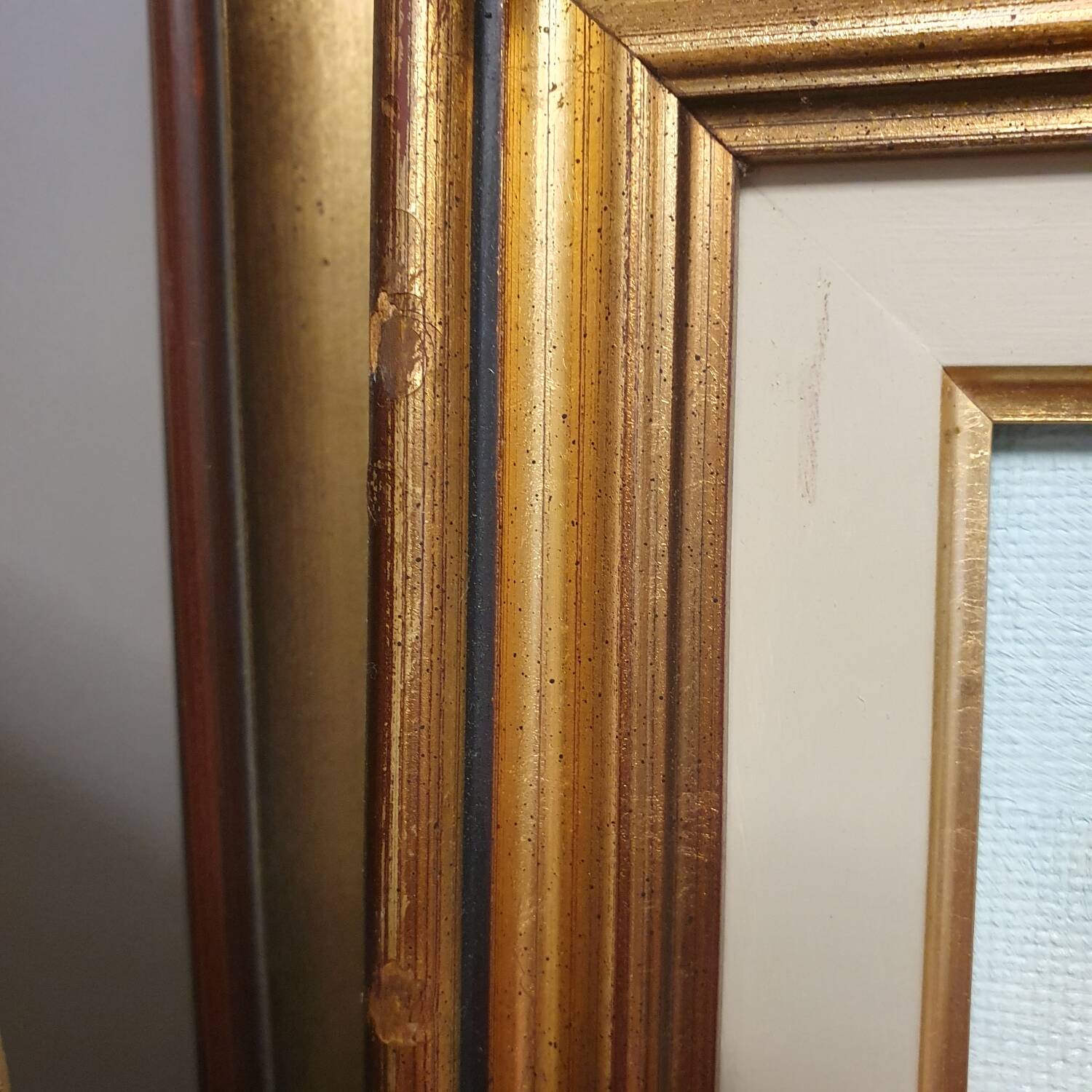 Oil painting on wood, harvest landscape