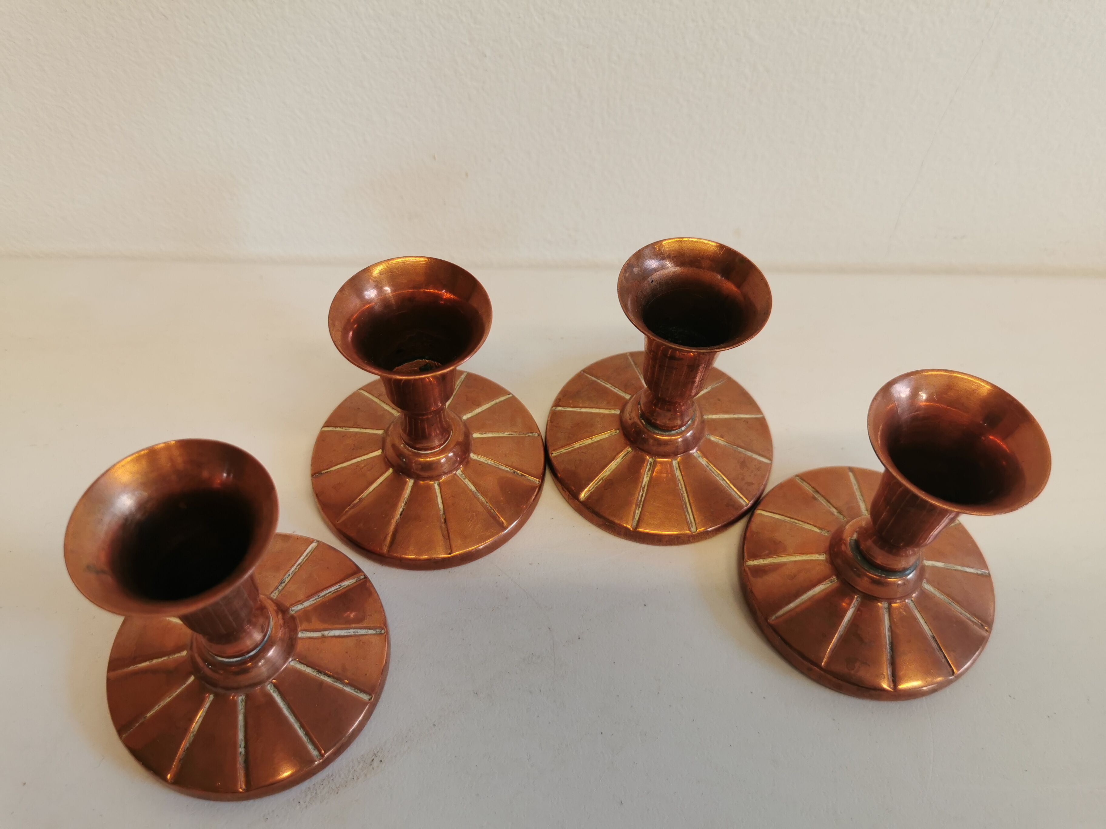 Candlesticks made of copper, Danish design, estimated from the 60s.