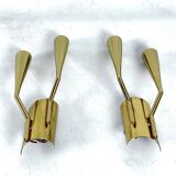 Mid-Century Modern pair of brass Oscar Torlasco attributable sconces. Italy 1950s