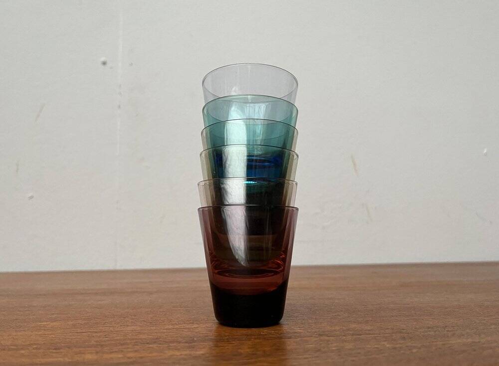 Coloured Shot Glasses German Mid-Century, 1960s, Set of 6