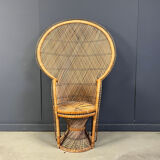 Vintage wicker peacock chair, 1970s
