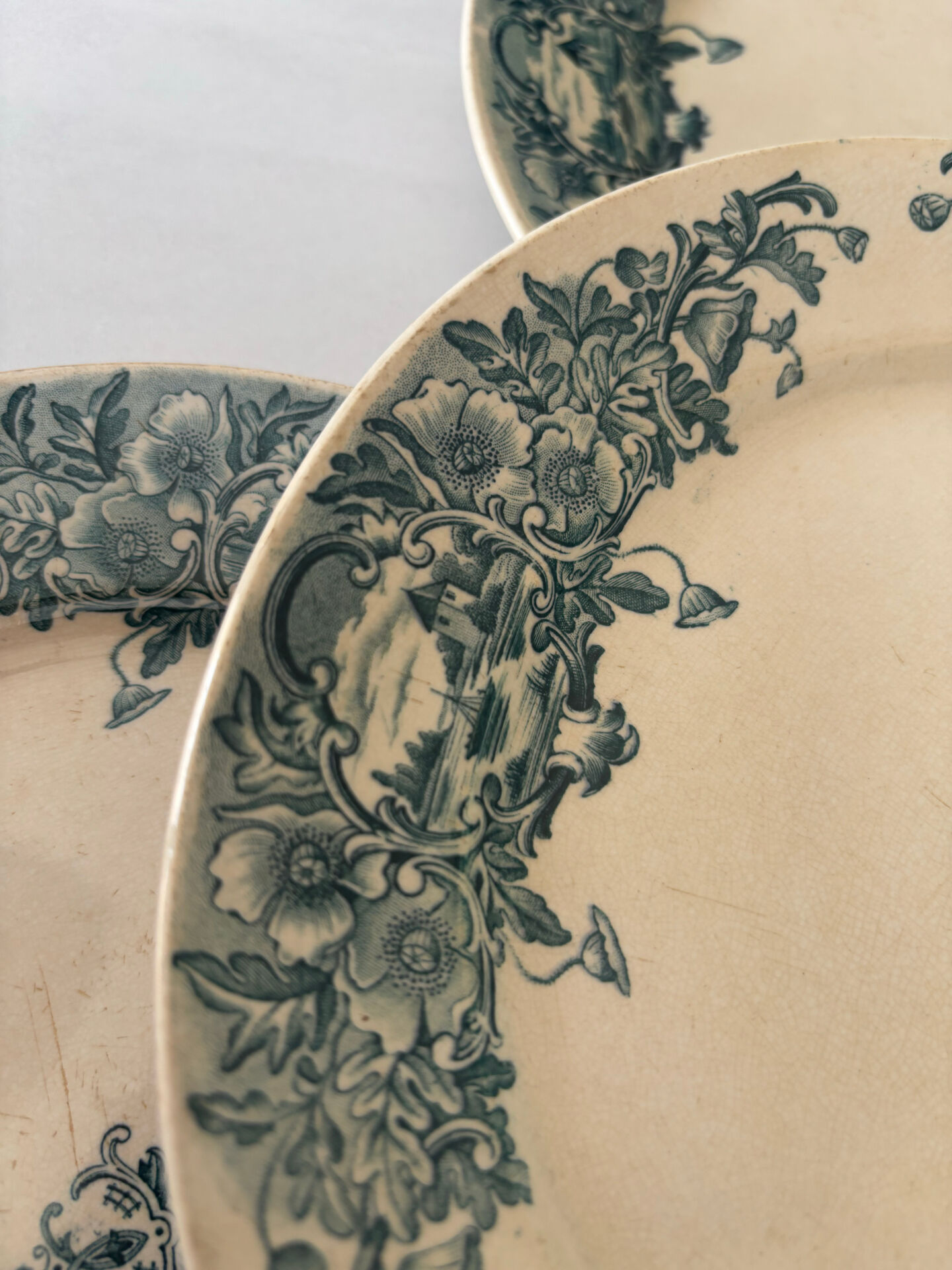 Iron Earth Plate Badonviller Marine • Romantic blue decor • Plate