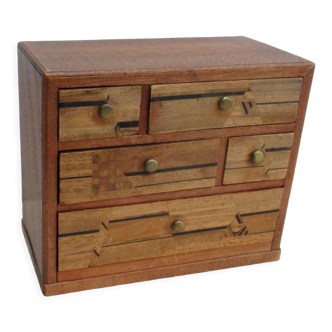 Miniature Japanese marquetry box