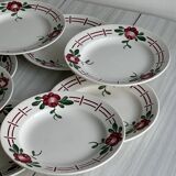 Set de 8 assiettes anciennes en faïence
