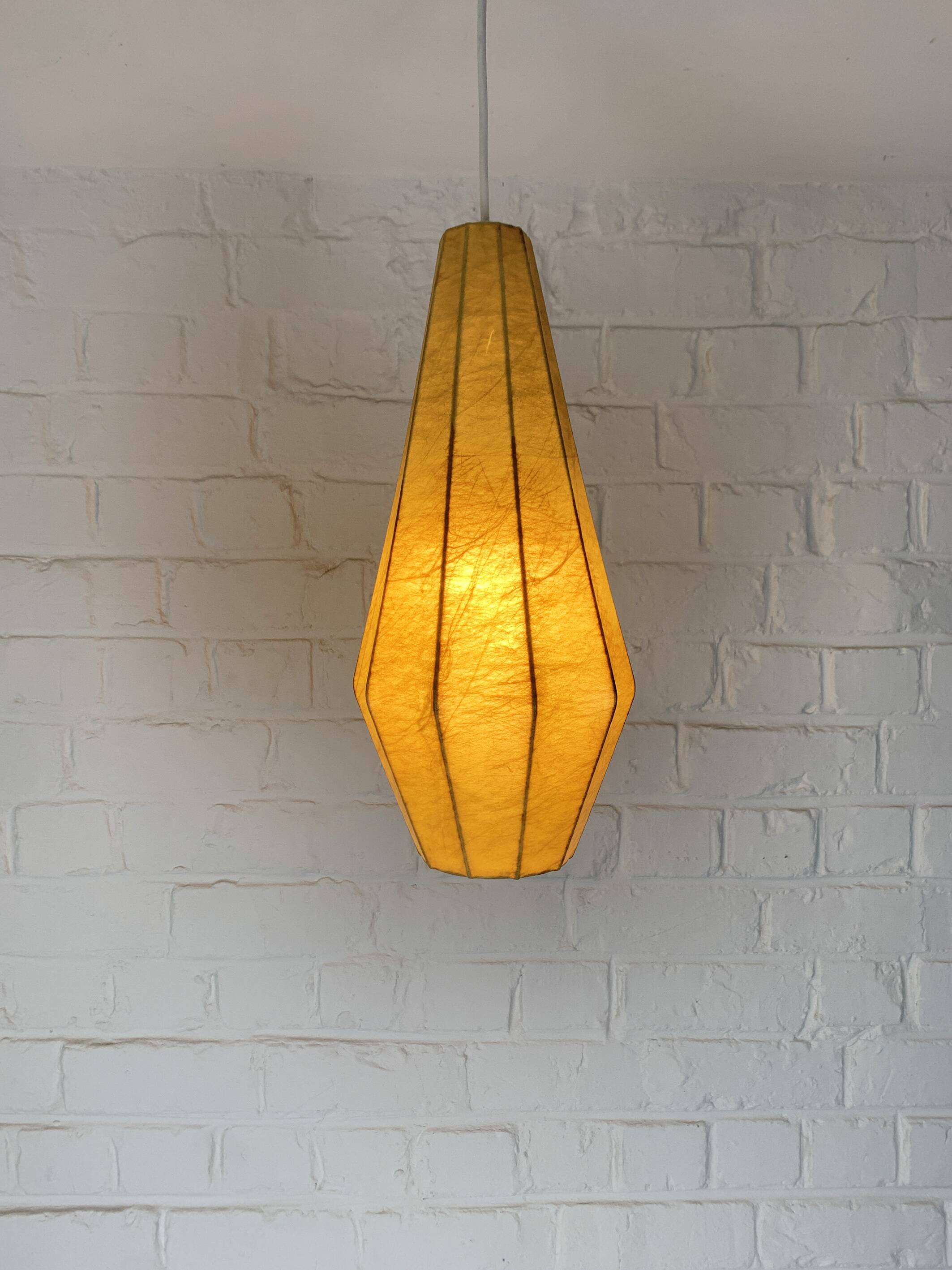Oblong Cocoon pendant light, Friedel Wauer for Goldkant Leuchten, 1960s