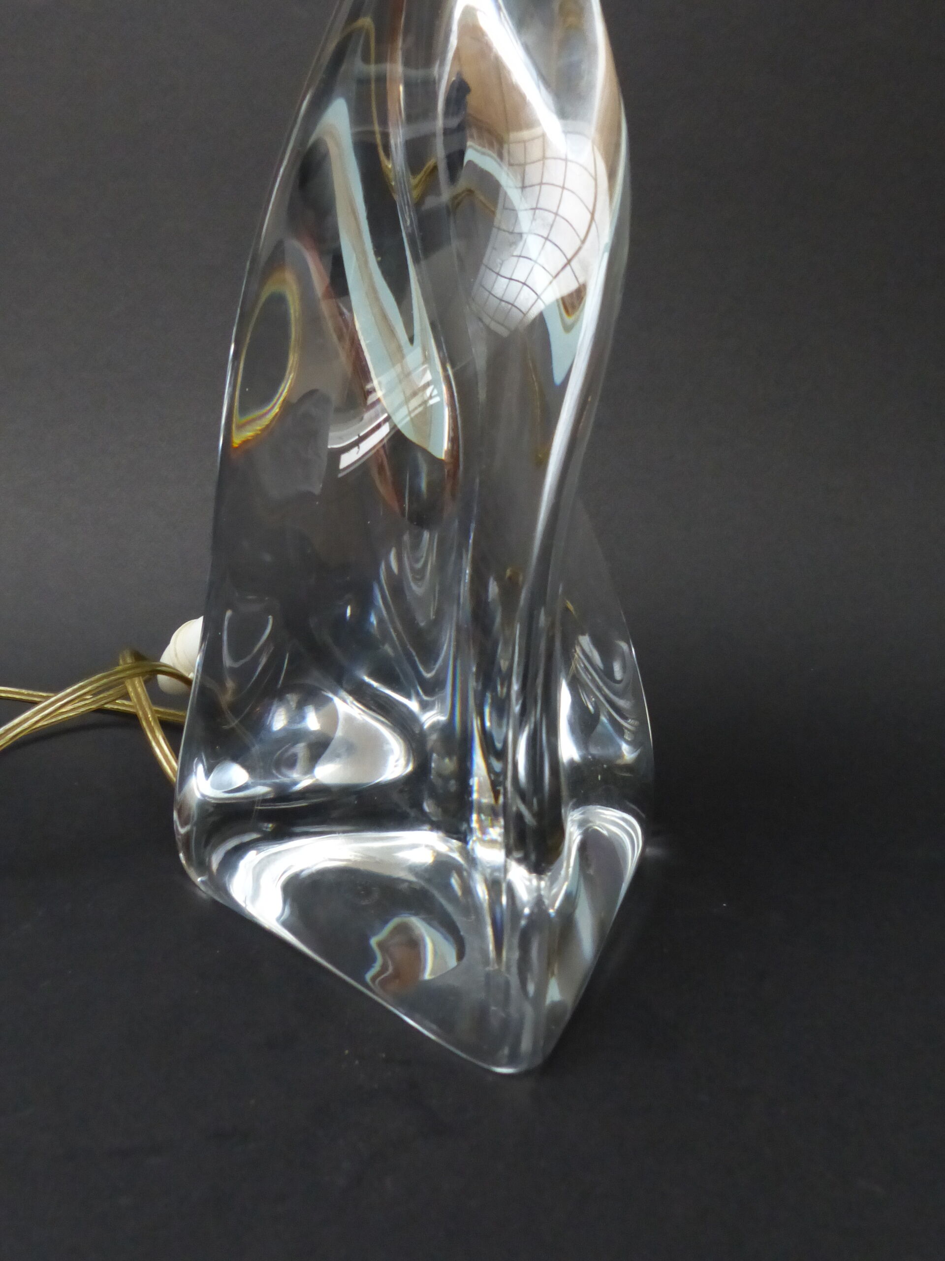 Large lamp foot 70s, crystal of St Louis