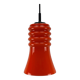 Rare orange glass trumpet-shaped pendant light by Peill & Putzler, 1960.