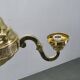 1930s Czech Neo-Baroque Brass Chandelier with Opaline Glass Globes