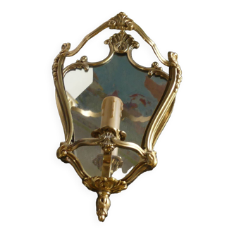 Old bronze mirror wall light