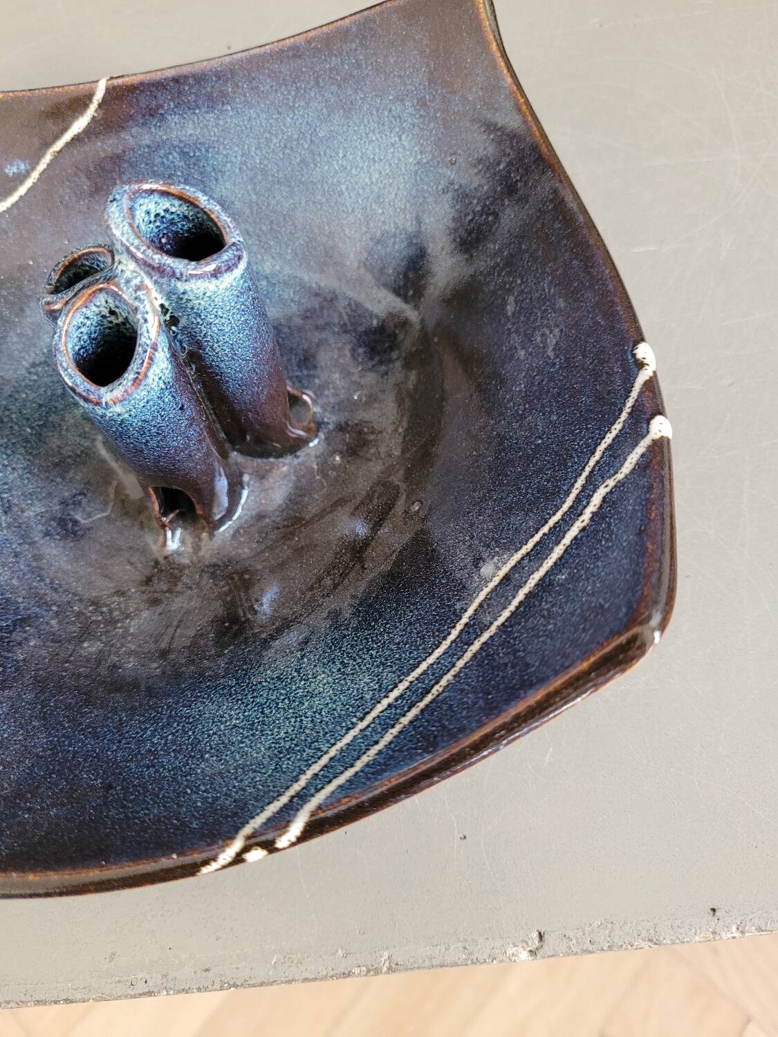 Ceramic trinket tray/pencil holder - unique piece