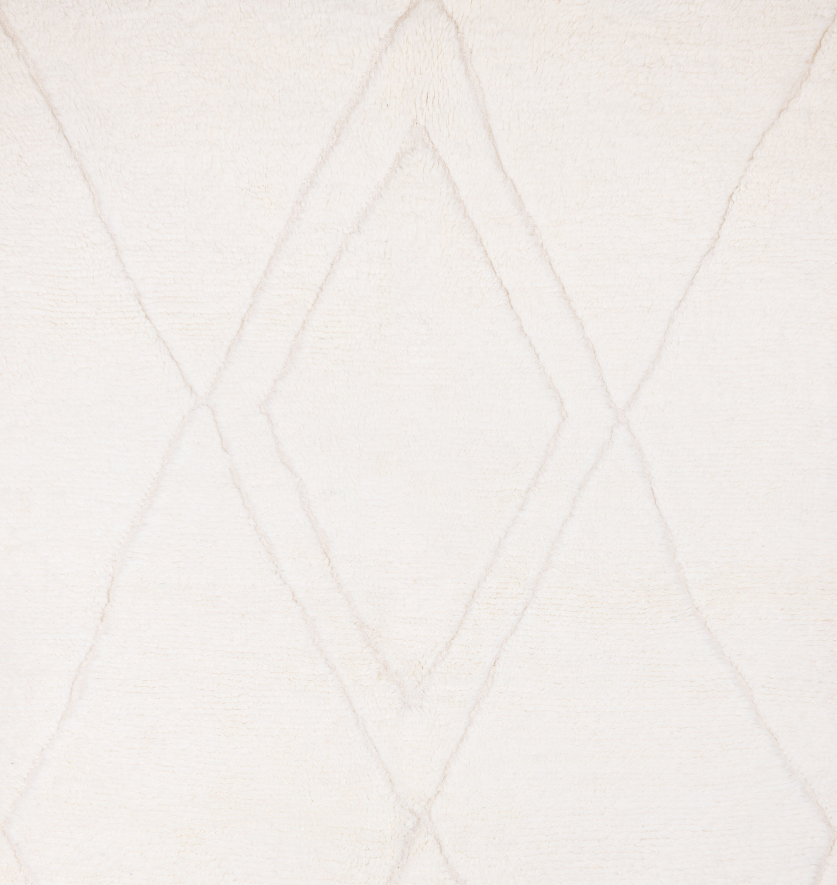 Berber carpet beni ourain ecru with diamond patterns in relief 215 x 148 cm