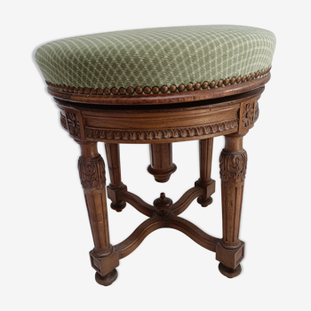 Louis XVI style piano stool in walnut
