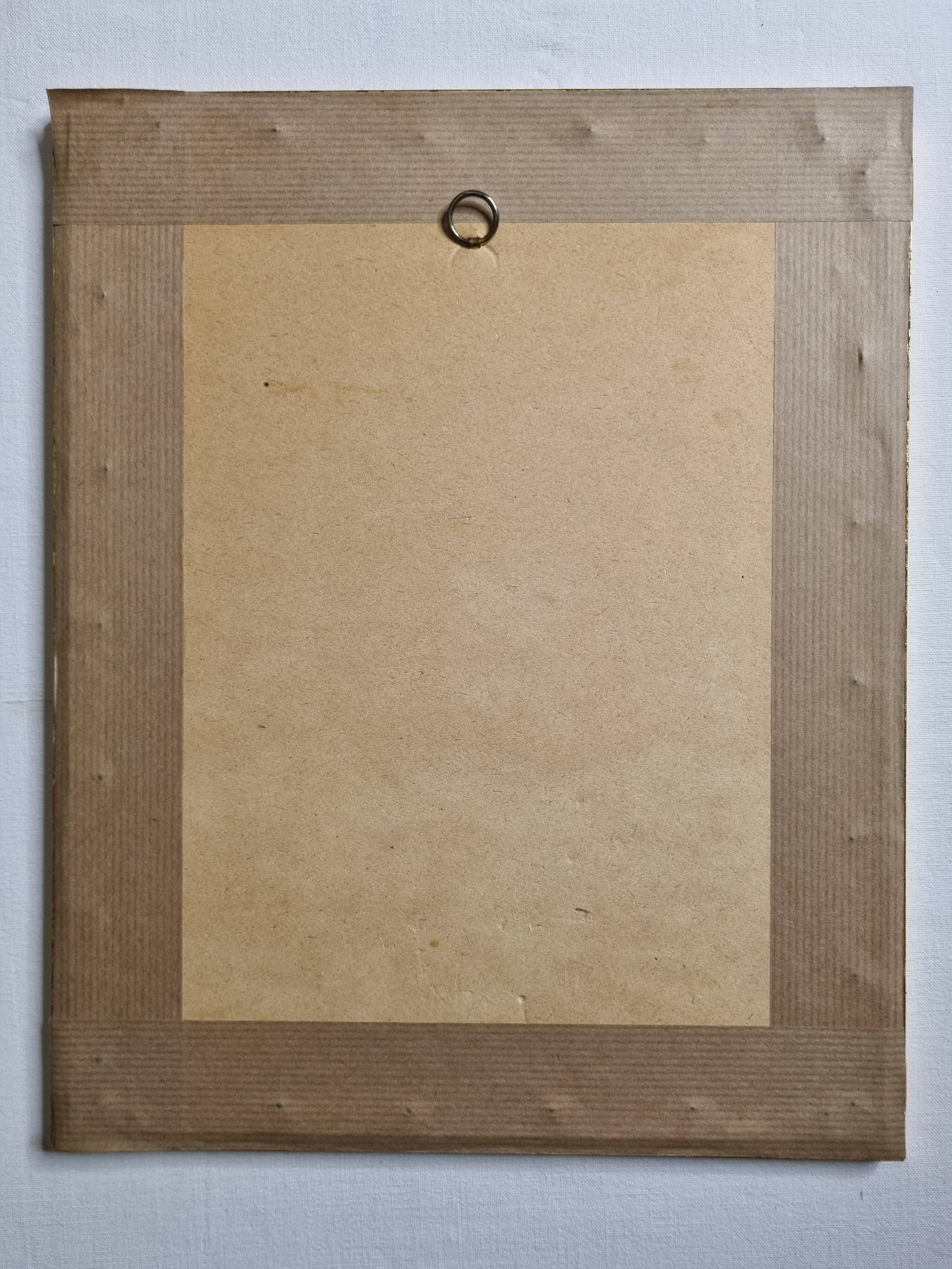 Charcoal study of a male nude, attributed to Maurice de Bus, gilded frame, 26 x 32 cm