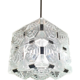 Pendentif cube en verre, lustre en cristal de verre Kinkeldey moderniste du milieu du siècle