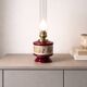 Florentine lamp in burgundy and gold porcelain signed Num 19