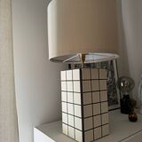 Beige and black mosaic tile lamp