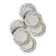 6 dessert plates Longwy in white and grey ironstone, "Saint Cloud" service.