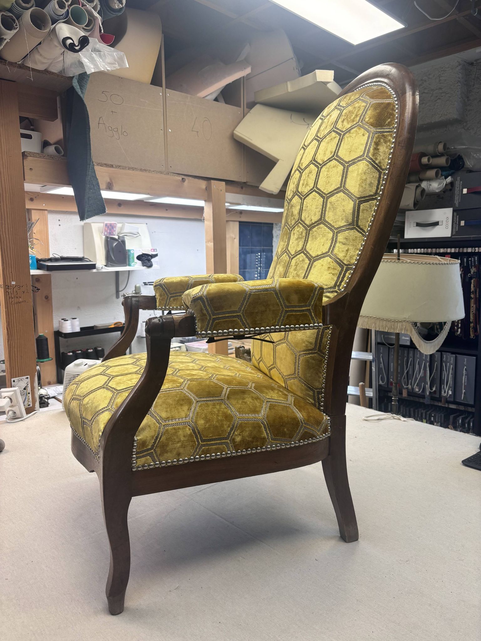 Fauteuil Voltaire à crémaillère
