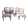 Set of 3 chairs and armchairs Louis XV