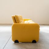 Salon en cuir par Ammainnati et Vitelli pour Brun vintage 1970