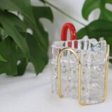 Trio of crystal ashtrays on its support, 1950, translucent, vintage