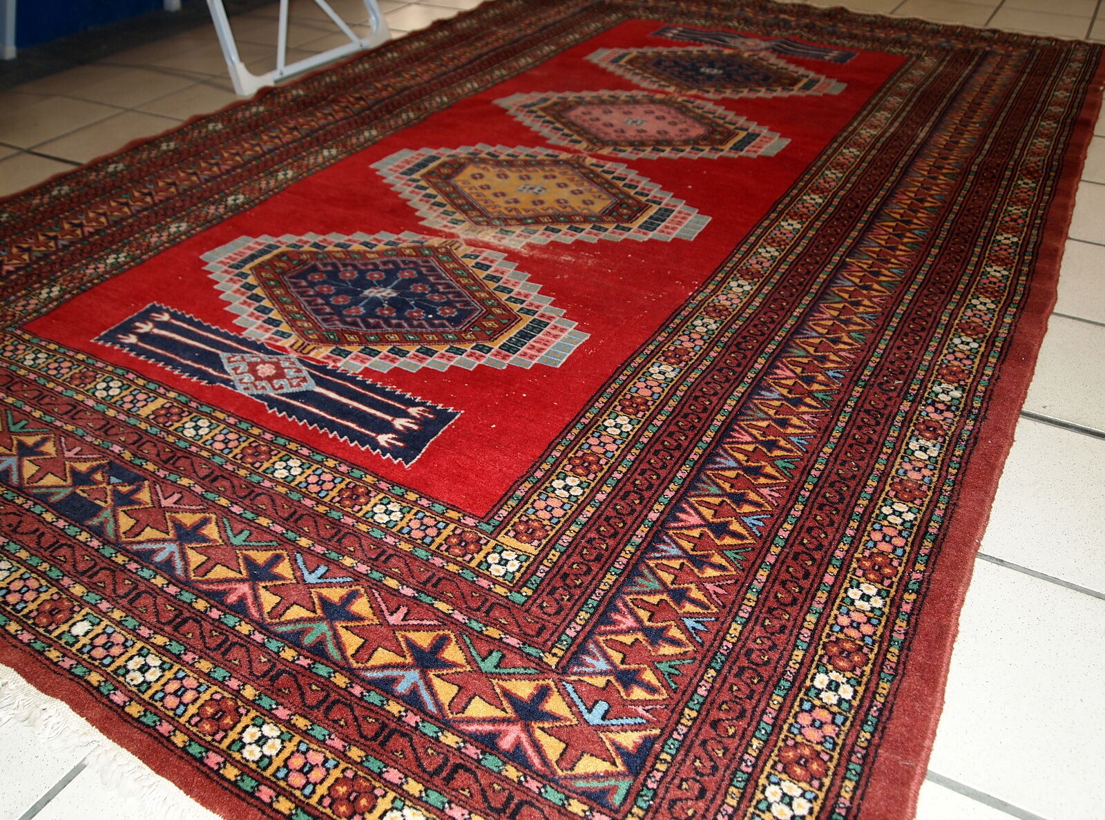 Carpet Persian Hamadaan done hand 81cm x 194cm vintage 1960 s, 1C616