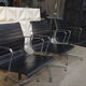 Vintage Leather Swivel Armchairs Ea108 by Charles and Ray Eames for Vitra