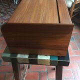 Teak box with curtain door