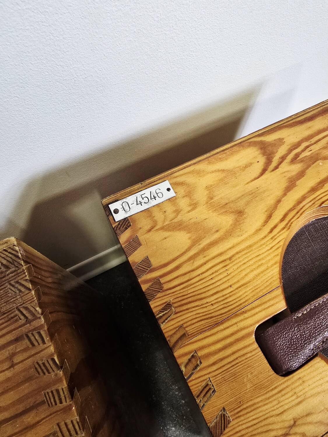 30s Industrial Tambour-Front Oak Cabinet, Portable Form