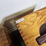 30s Industrial Tambour-Front Oak Cabinet, Portable Form